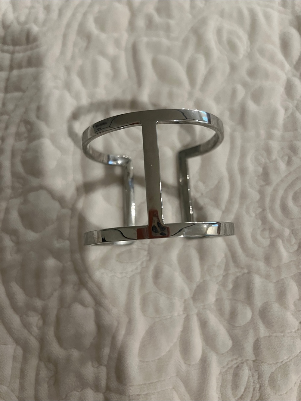 Minimalist Silver Cuff Bracelet - Open Bar Design